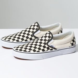 vans checkerboard slip ons